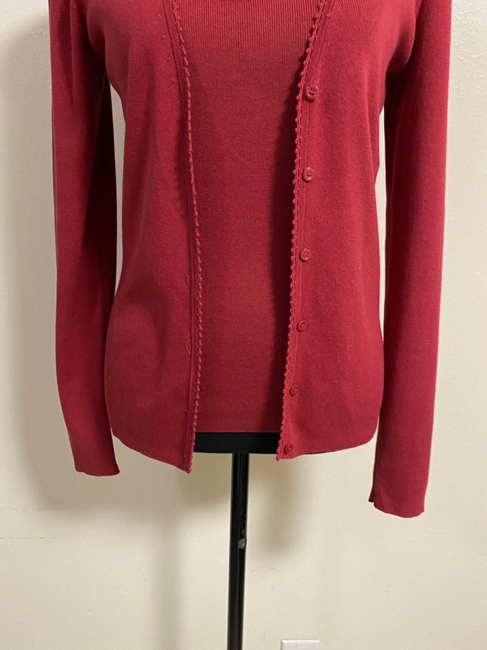 Ann Taylor Cardigan Set Women's Size XS Red Knit Cardigan & Tank Set Silk Blend - Picture 4 of 16